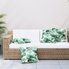 Coussins de canapé lot de 4 motif de feuilles 50x50 cm tissu 561202561202