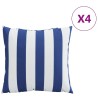 Coussins décoratifs lot de 4 bleu et blanc 40x40 cm tissu 561206561206