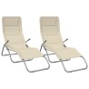 Chaises longues pliables lot de 2 crème textilène et acier 561207561207