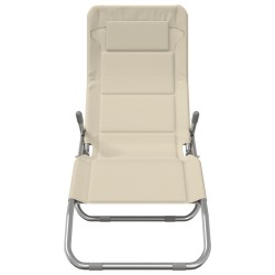 Chaises longues pliables lot de 2 crème textilène et acier 561207561207