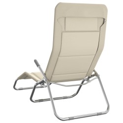 Chaises longues pliables lot de 2 crème textilène et acier 561207561207