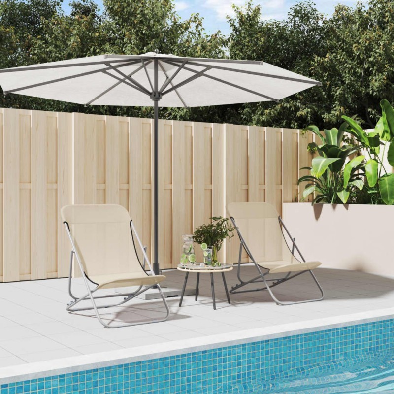 Chaises plage pliantes lot de 2 textilène acier enduit poudre 561208561208
