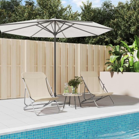 Chaises plage pliantes lot de 2 textilène acier enduit poudre 561208561208