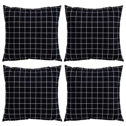 Coussins Éparpillés À carreaux 4 pcs Carreaux Noirs 60 x 60 cm 561225561225