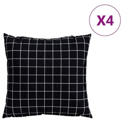 Coussins Éparpillés À carreaux 4 pcs Carreaux Noirs 60 x 60 cm 561225561225