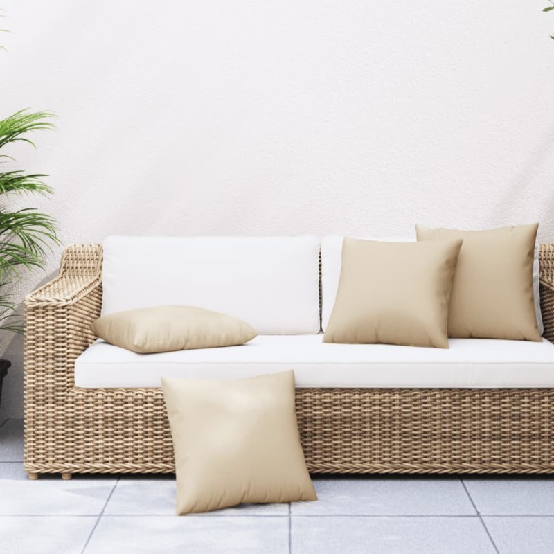 Coussins de canapé lot de 4 beige 60x60 cm tissu 561229561229