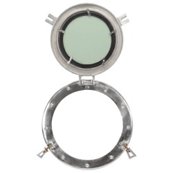 Miroir en forme de hublot mural Ø30 cm aluminium et verre 561232561232