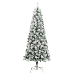 Sapin de Noël artificiel à charnières avec neige floquée 210 cm 561235561235