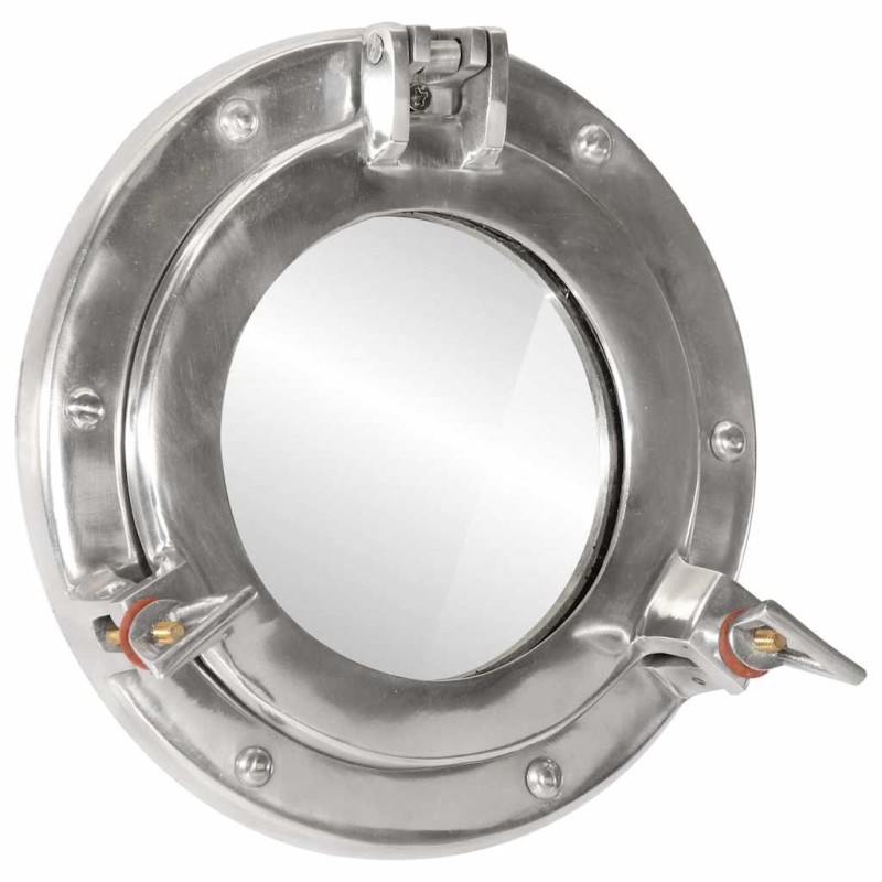 Miroir en forme de hublot mural Ø23 cm aluminium et verre 561237561237