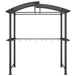 Gazebo BBQ et étagères latérales anthracite 210x114x230cm acier 561241561241