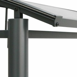 Gazebo BBQ et étagères latérales anthracite 210x114x230cm acier 561241561241