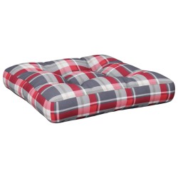 Coussin de palette motif à carreaux rouge 60x60x12 cm tissu 561245561245