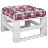 Coussin de palette motif à carreaux rouge 60x60x12 cm tissu 561245561245