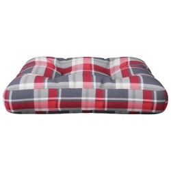 Coussin de palette motif à carreaux rouge 60x60x12 cm tissu 561245561245