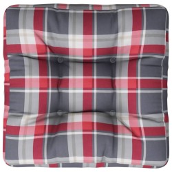 Coussin de palette motif à carreaux rouge 60x60x12 cm tissu 561245561245