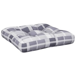 Coussin de palette motif à carreaux gris 60x60x12 cm tissu 561246561246