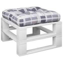 Coussin de palette motif à carreaux gris 60x60x12 cm tissu 561246561246