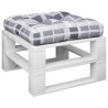 Coussin de palette motif à carreaux gris 60x60x12 cm tissu 561246561246
