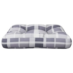 Coussin de palette motif à carreaux gris 60x60x12 cm tissu 561246561246