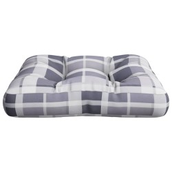Coussin de palette motif à carreaux gris 60x60x12 cm tissu 561246561246
