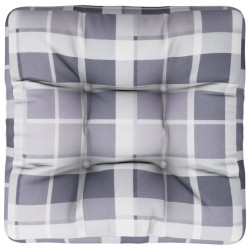 Coussin de palette motif à carreaux gris 60x60x12 cm tissu 561246561246