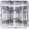 Coussin de palette motif à carreaux gris 60x60x12 cm tissu 561246561246