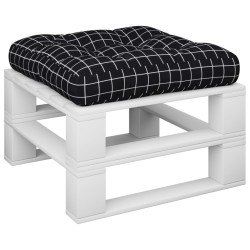 Coussin de palette motif à carreaux noir 60x60x12 cm tissu 561247561247
