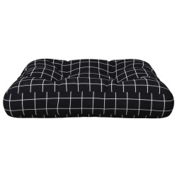 Coussin de palette motif à carreaux noir 60x60x12 cm tissu 561247561247