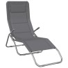 Chaises longues pliables lot de 2 gris textilène et acier 561252561252