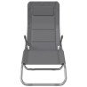 Chaises longues pliables lot de 2 gris textilène et acier 561252561252