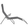 Chaises longues pliables lot de 2 gris textilène et acier 561252561252