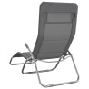 Chaises longues pliables lot de 2 gris textilène et acier 561252561252