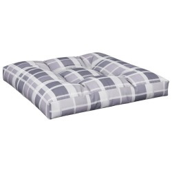Coussin de palette motif à carreaux gris 70x70x12 cm tissu 561272561272