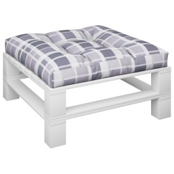 Coussin de palette motif à carreaux gris 70x70x12 cm tissu 561272561272