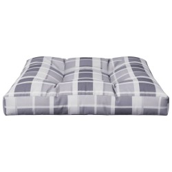 Coussin de palette motif à carreaux gris 70x70x12 cm tissu 561272561272
