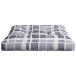 Coussin de palette motif à carreaux gris 70x70x12 cm tissu 561272561272