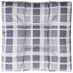 Coussin de palette motif à carreaux gris 70x70x12 cm tissu 561272561272