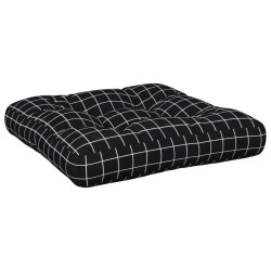 Coussin de palette motif à carreaux noir 50x50x12 cm tissu 561284561284