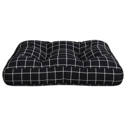 Coussin de palette motif à carreaux noir 50x50x12 cm tissu 561284561284
