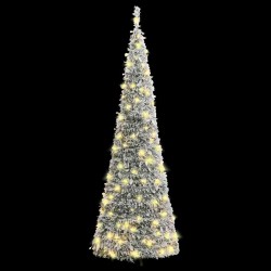Sapin de Noël artificiel escamotable neige floquée 50 LED 120cm 561315561315