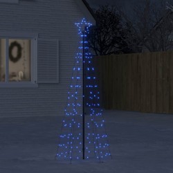Sapin de Noël à LED avec piquets 220 LED bleu 180 cm 561321561321