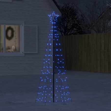 Sapin de Noël à LED avec piquets 220 LED bleu 180 cm 561321561321