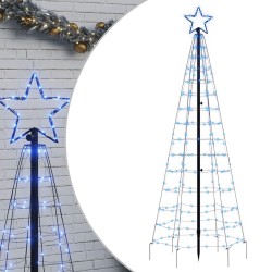 Sapin de Noël à LED avec piquets 220 LED bleu 180 cm 561321561321