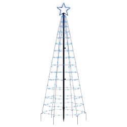 Sapin de Noël à LED avec piquets 220 LED bleu 180 cm 561321561321