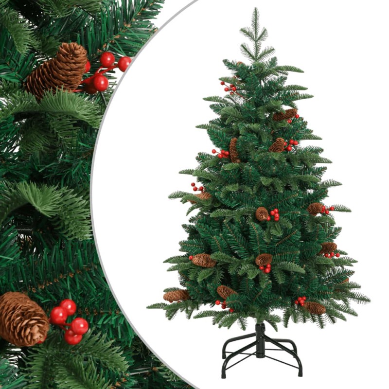 Sapin de Noël artificiel avec pommes de pin et baies 120 cm 561342561342