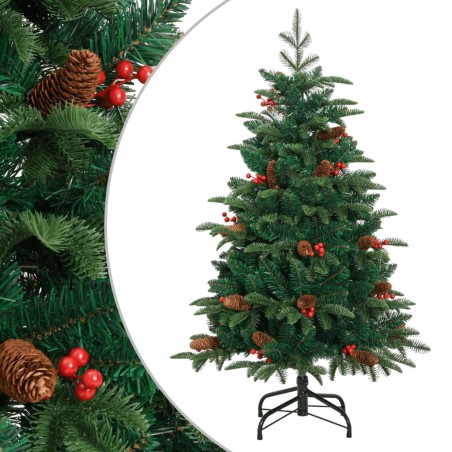 Sapin de Noël artificiel avec pommes de pin et baies 120 cm 561342561342