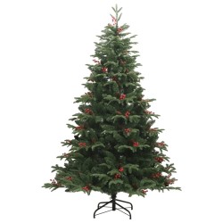 Sapin de Noël artificiel avec pommes de pin et baies 240 cm 561345561345