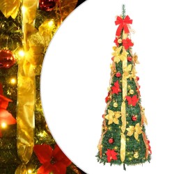Sapin de Noël artificiel escamotable 100 LED vert 150 cm 561353561353