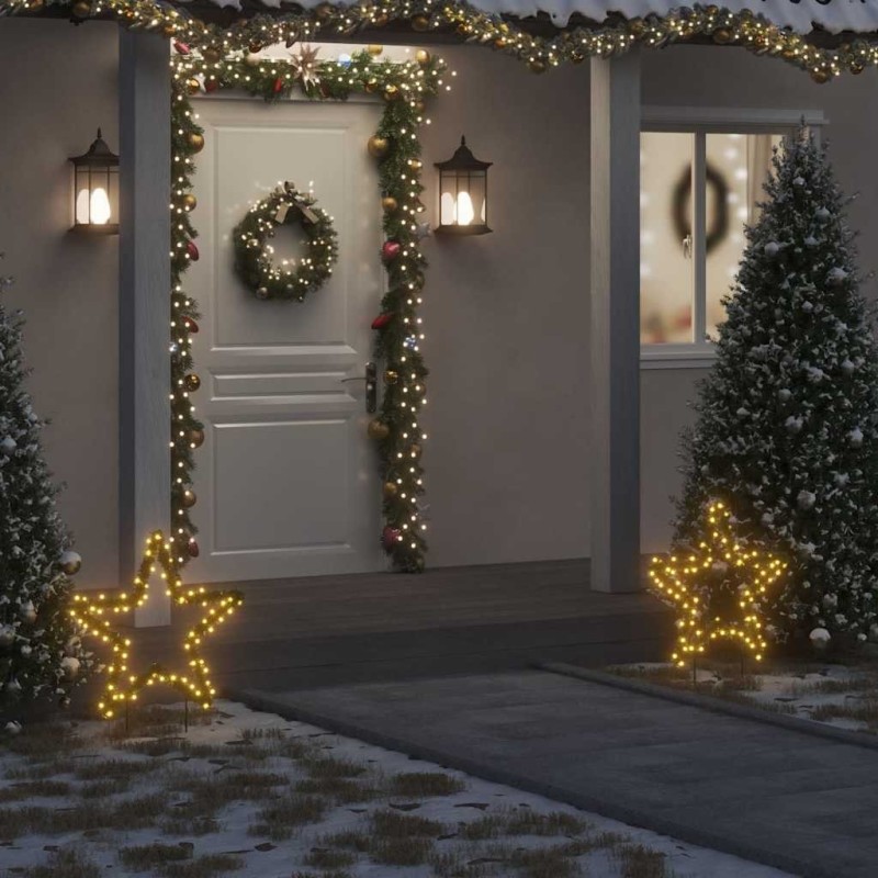 Décoration lumineuse étoile de Noël avec piquets 80 LED 60 cm 561365561365