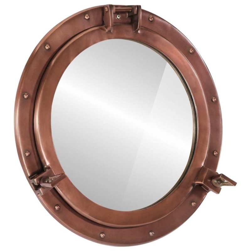 Miroir en forme de hublot mural Ø50 cm aluminium et verre 561372561372